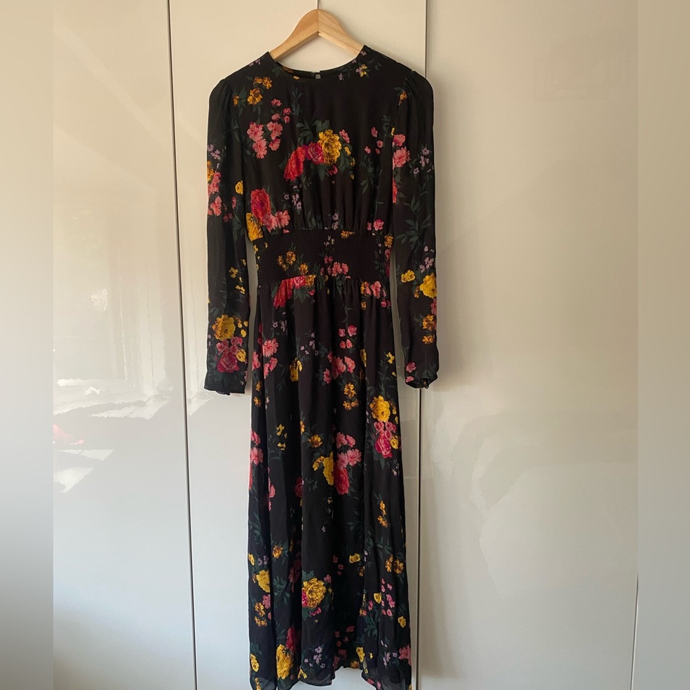 Wilfred Black Floral Maxi Dress